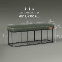 Ławka tapicerowana, siedzisko bez schowka do przedpokoju 120x45x40cm