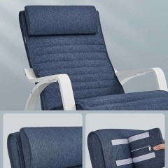 SONGMICS Fotel bujany z drewnianymi podłokietnikami