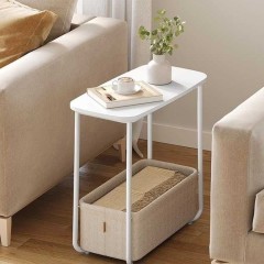 VASAGLE Stolik boczny, stolik kawowy z koszem z tkaniny