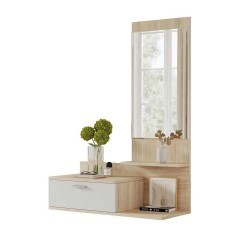Vicco Półka z  lustrem do Przedpokoju "Ballin", Dąb, 98 x 140.5 cm