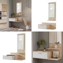 Vicco Półka z  lustrem do Przedpokoju "Ballin", Dąb, 98 x 140.5 cm