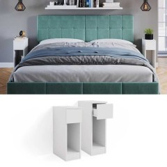 Vicco Stolik nocny Biały 20 x 59.5 cm Zestaw 2 szt.  Enton