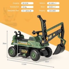 Koparka  z obrotową i regulowaną łyżką oraz muzyką