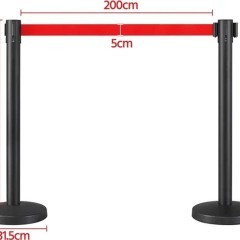 Zestaw 2 taśm barierowych System naprowadzania ludzi Słupki graniczne