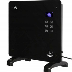 GRZEJNIK ELEKTRYCZNY SZKLANY konwektorowy 1000W pilot termostat czarny