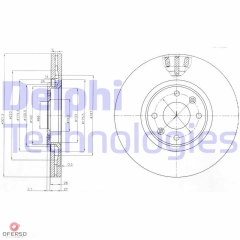 TARCZA HAMULCOWA PRZOD CITROEN C4 2.0HDI  PEUGEOT 307 2.0HDI 03-