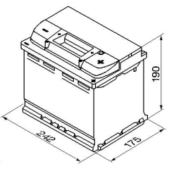Akumulator 63Ah 610A P+ S5 S5 005 SZARY 242x175x190