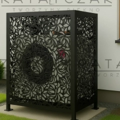 Zabudowa pompy ciepła na wymiar | Osłona ozdobna stal / Corten