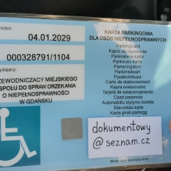 Karta Parkingowa Dla Osób Niepełnosprawnych Oryginał