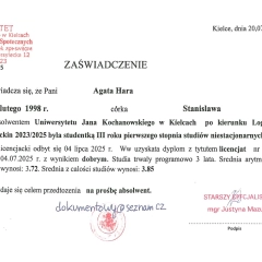 Zaświadczenie Absolwenta Uniwersytetu Lub Innej Uczelni