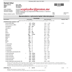 Badania Laboratoryjne, Faktury, Polisy, Świadectwa Pracy, Zaświadczenia
