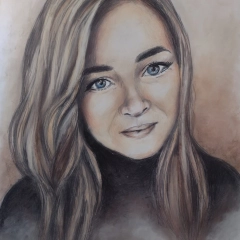 Portret ze zdjęcia ołówkiem lub kredkami elegancki i wzruszający prezent 